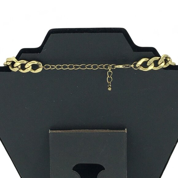 Statement Necklace Gold Tone Coral, Tan, and Rhinestone Bib Chunky Glam Jewelry - Picture 8 of 9